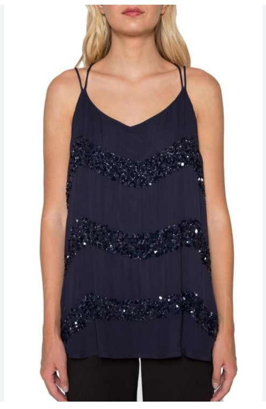 NWT Willow and Clay Strappy Sequin Top Size S B8.1